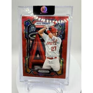 Art Card Mike Trout With LA Angels Patch Made By Mayflower Custom Cards